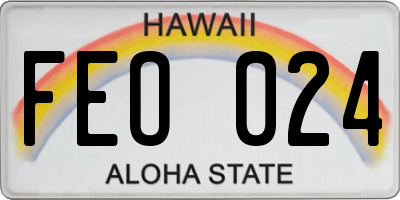 HI license plate FEO024