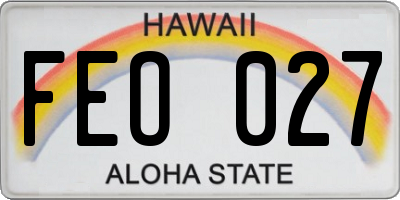 HI license plate FEO027
