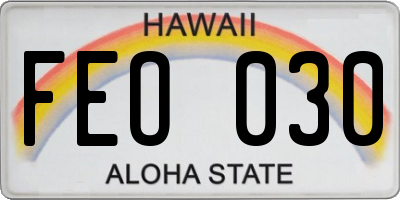 HI license plate FEO030