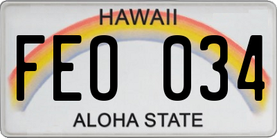 HI license plate FEO034