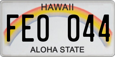 HI license plate FEO044