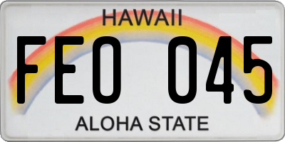 HI license plate FEO045