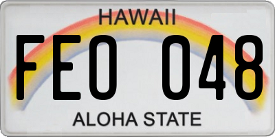 HI license plate FEO048