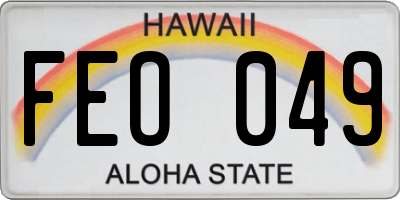 HI license plate FEO049
