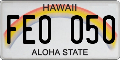HI license plate FEO050