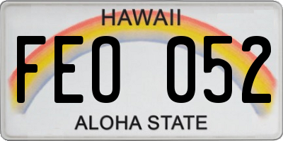 HI license plate FEO052