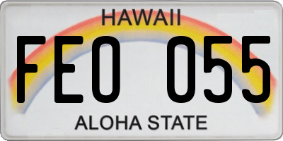 HI license plate FEO055