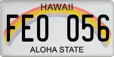 HI license plate FEO056