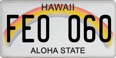 HI license plate FEO060