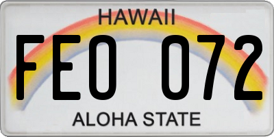 HI license plate FEO072