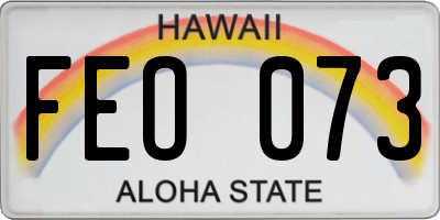 HI license plate FEO073