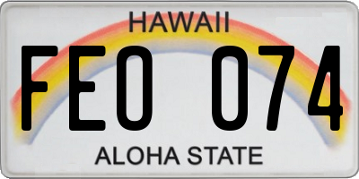 HI license plate FEO074