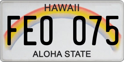 HI license plate FEO075