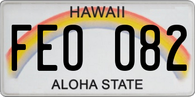 HI license plate FEO082