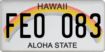 HI license plate FEO083