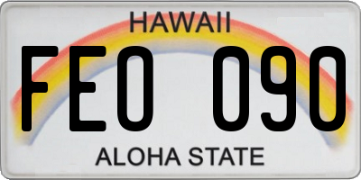 HI license plate FEO090