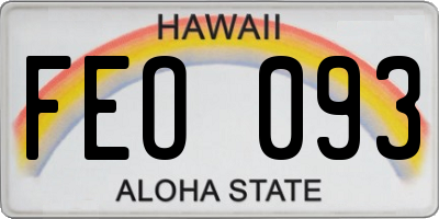 HI license plate FEO093