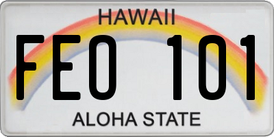 HI license plate FEO101