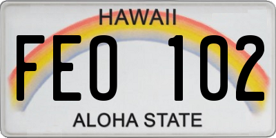 HI license plate FEO102