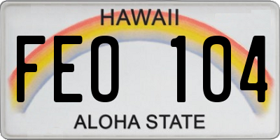 HI license plate FEO104