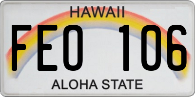 HI license plate FEO106