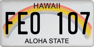 HI license plate FEO107