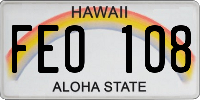 HI license plate FEO108