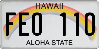 HI license plate FEO110