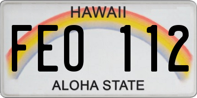 HI license plate FEO112