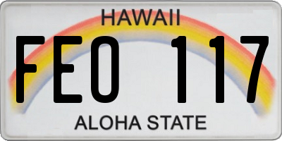HI license plate FEO117