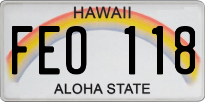 HI license plate FEO118