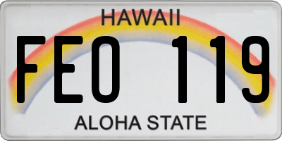 HI license plate FEO119
