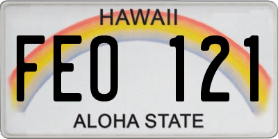 HI license plate FEO121