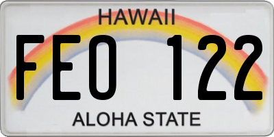HI license plate FEO122
