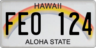 HI license plate FEO124