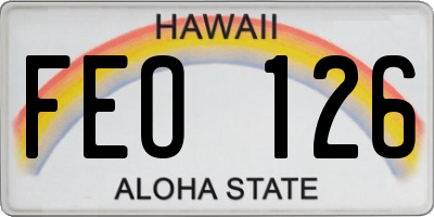 HI license plate FEO126