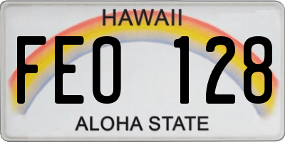 HI license plate FEO128