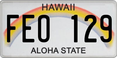 HI license plate FEO129