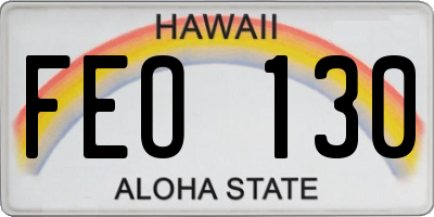 HI license plate FEO130