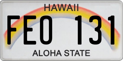 HI license plate FEO131