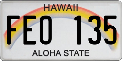HI license plate FEO135