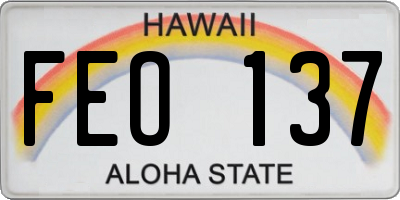 HI license plate FEO137