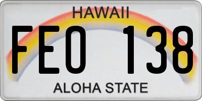 HI license plate FEO138