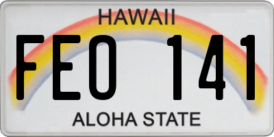HI license plate FEO141