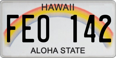 HI license plate FEO142