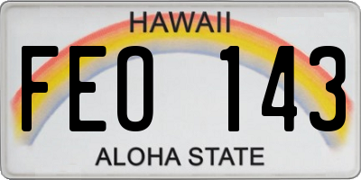 HI license plate FEO143