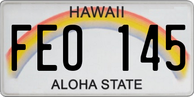 HI license plate FEO145