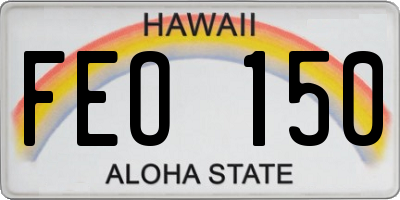 HI license plate FEO150