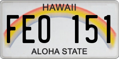 HI license plate FEO151