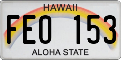 HI license plate FEO153